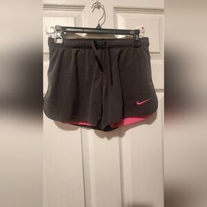 Nike Women's Black and Pink Athletic Shorts